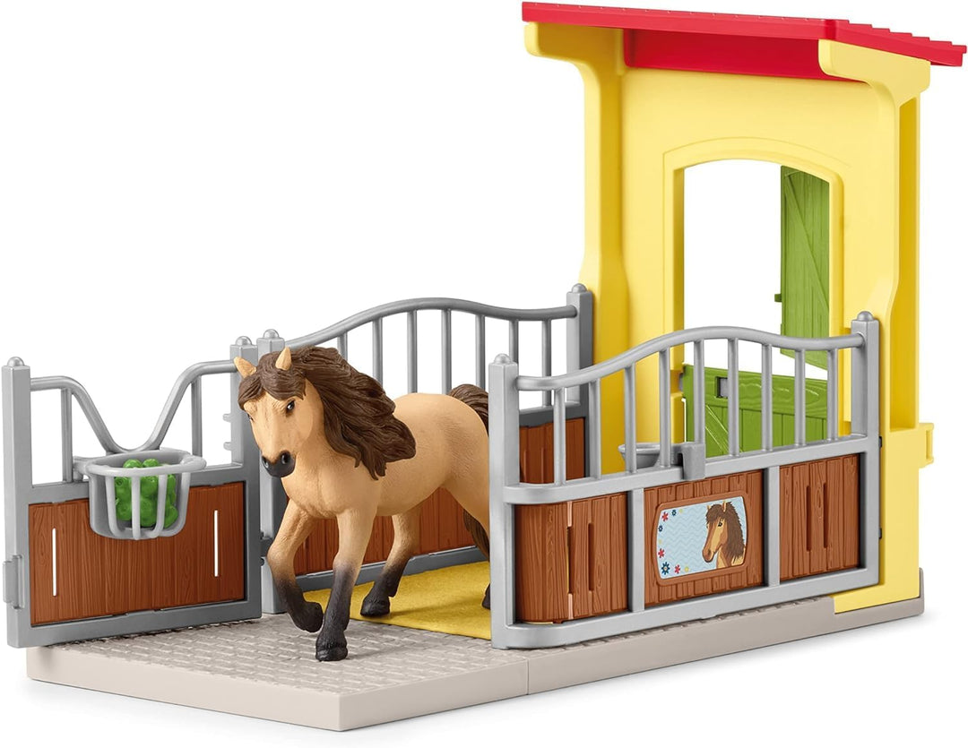schleich 42609 Ponybox mit Islandpferd Hengst, ab 3 Jahren, FARM WORLD - Spielset, 4 Teile