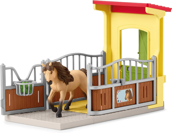 schleich 42609 Ponybox mit Islandpferd Hengst, ab 3 Jahren, FARM WORLD - Spielset, 4 Teile