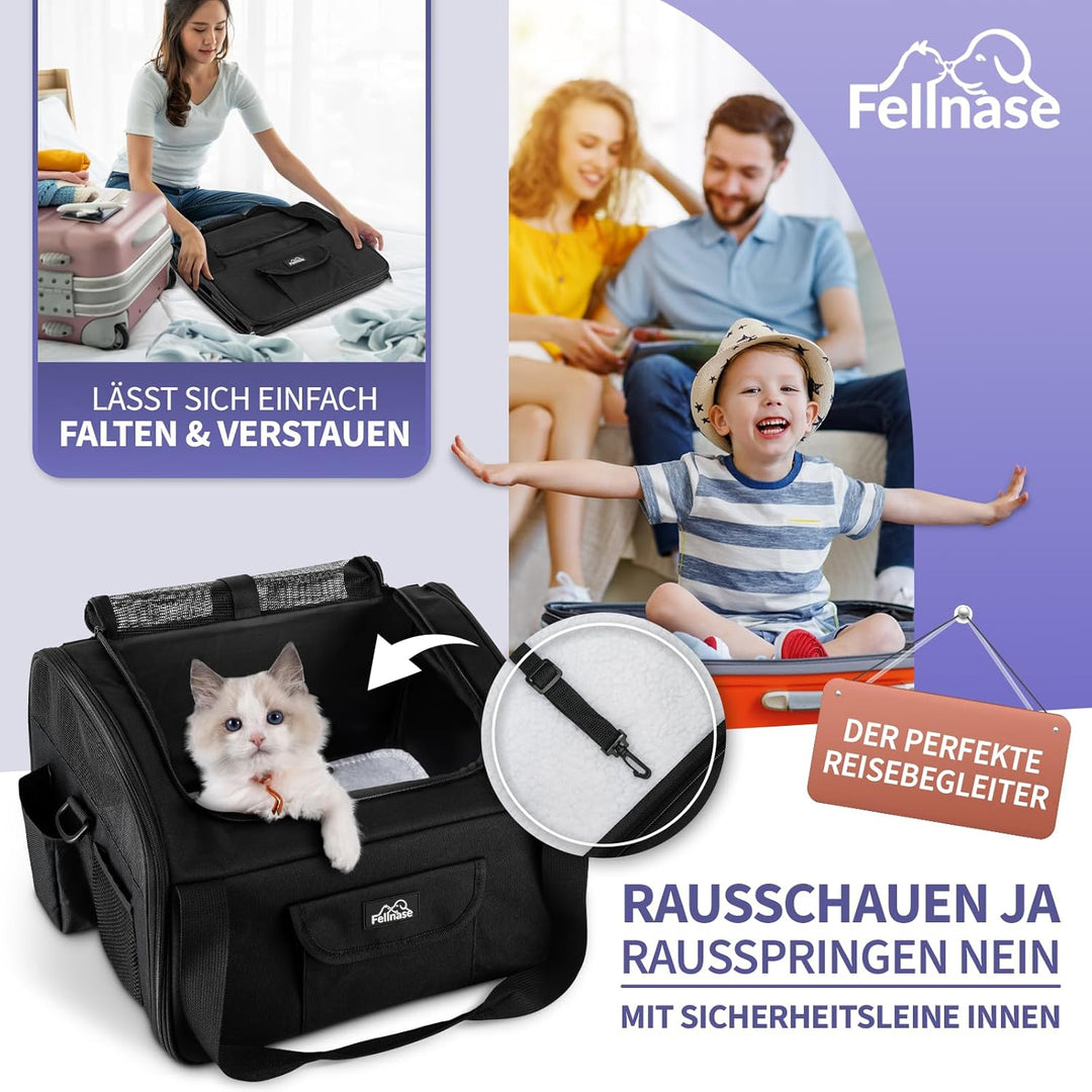 Hundebox Auto Katzen Transporttasche - Das Wohlfühl Hotel für Hund u. Katze - Flugzeug zugelassene H