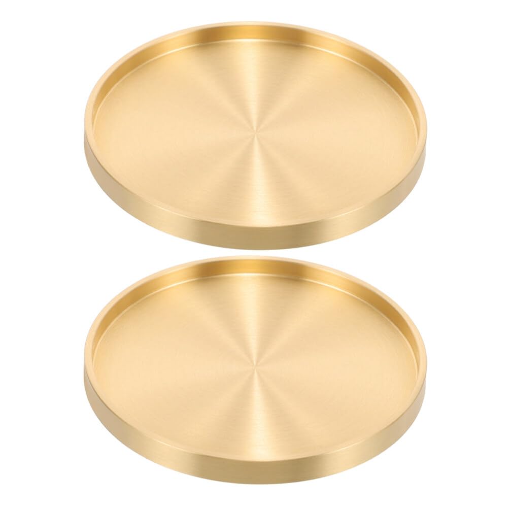 Gold-Untersetzer, 2Stück Teematte aus Messing, 7,5cm Grosses Teetablett, Getränke Isoliermatte, Wied