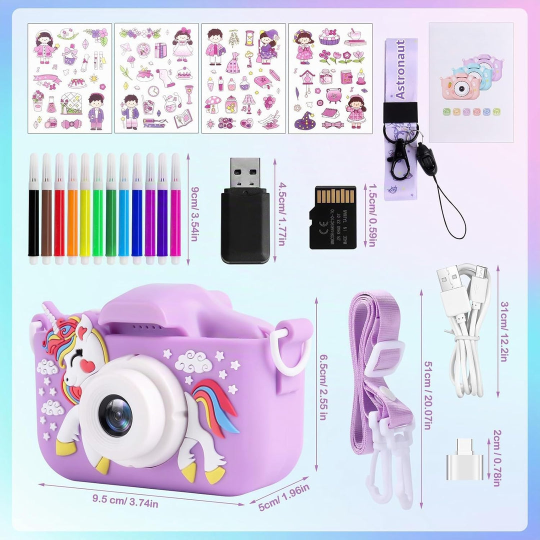 Kinder Kamera, 1080P 2,0-Zoll-Bildschirm Fotoapparat Kinder, 32GB SD-Karte USB Wiederaufladbare Self