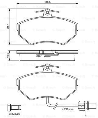 Bosch BP390 Bremsbeläge - Vorderachse - ECE-R90 Zertifizierung - vier Bremsbeläge pro Set
