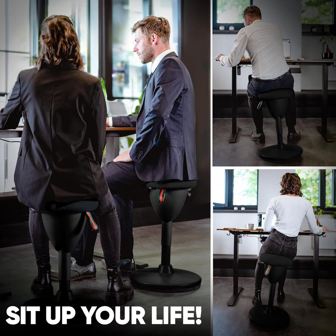 SteinLife Cone [Black Edition] - Stehhocker ergonomisch mit Schwingeffekt - [Höhenverstellbar] - Bür