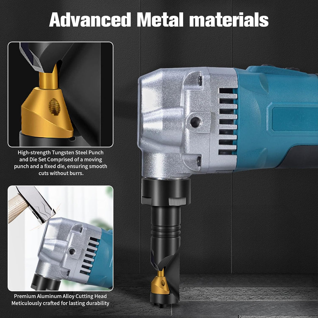 Blechknabber Kompatibel mit Makita 18V – Kabellose Blechnibbler mit 360° Drehbarem Knabberkopf und E