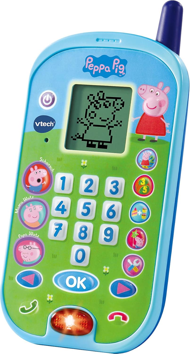 VTech Peppas Lerntelefon – Mit den Originalstimmen aus der Peppa Pig Serie und spannenden Lernspiele
