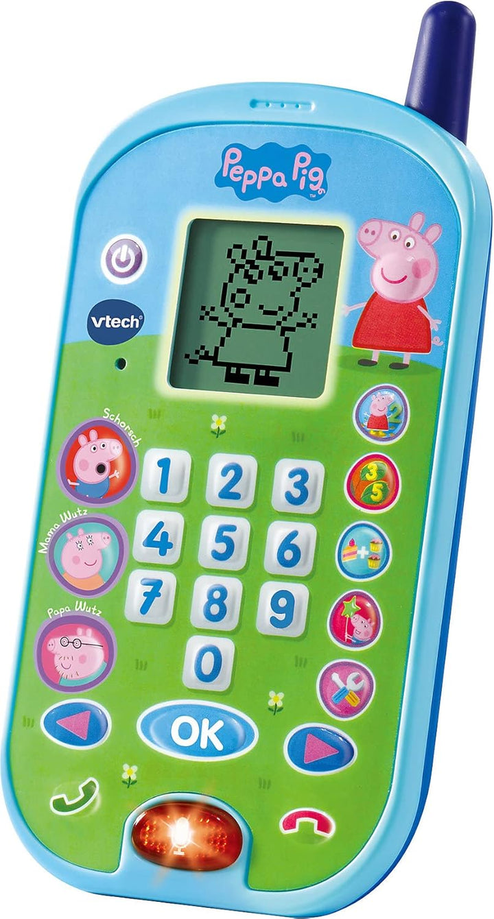 VTech Peppas Lerntelefon – Mit den Originalstimmen aus der Peppa Pig Serie und spannenden Lernspiele