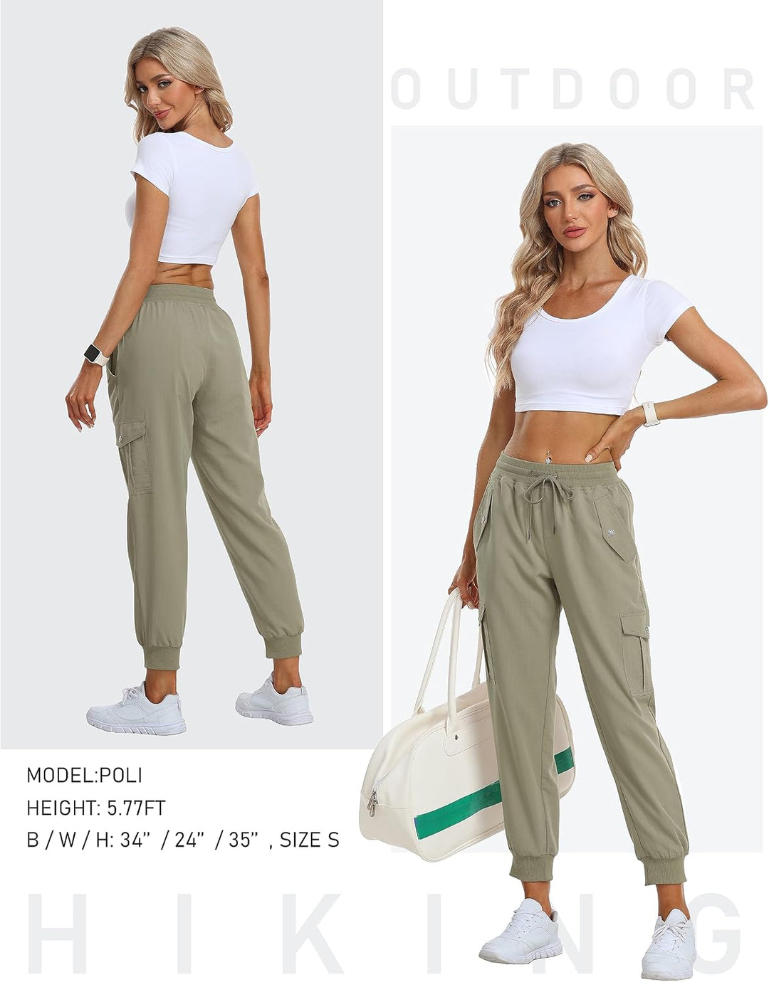 JINSHI Hosen Damen Cargohose Wanderhose Leichte Jogginghose Freizeithose Funktionshose Outdoorhose m