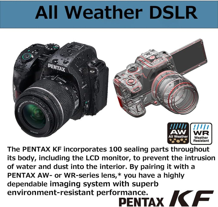 PENTAX KF APS-C digitales SLR-Kameragehäuse, staubdicht, wetterfest, Vario-LCD-Display, schwarz, 24m