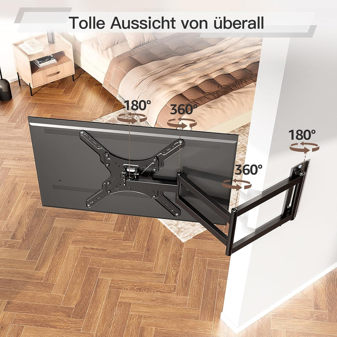 ELIVED Lang Arm TV Wandhalterung für die meisten 26-65 Zoll Fernseher, Eck TV Halterung Ausziehbar 9