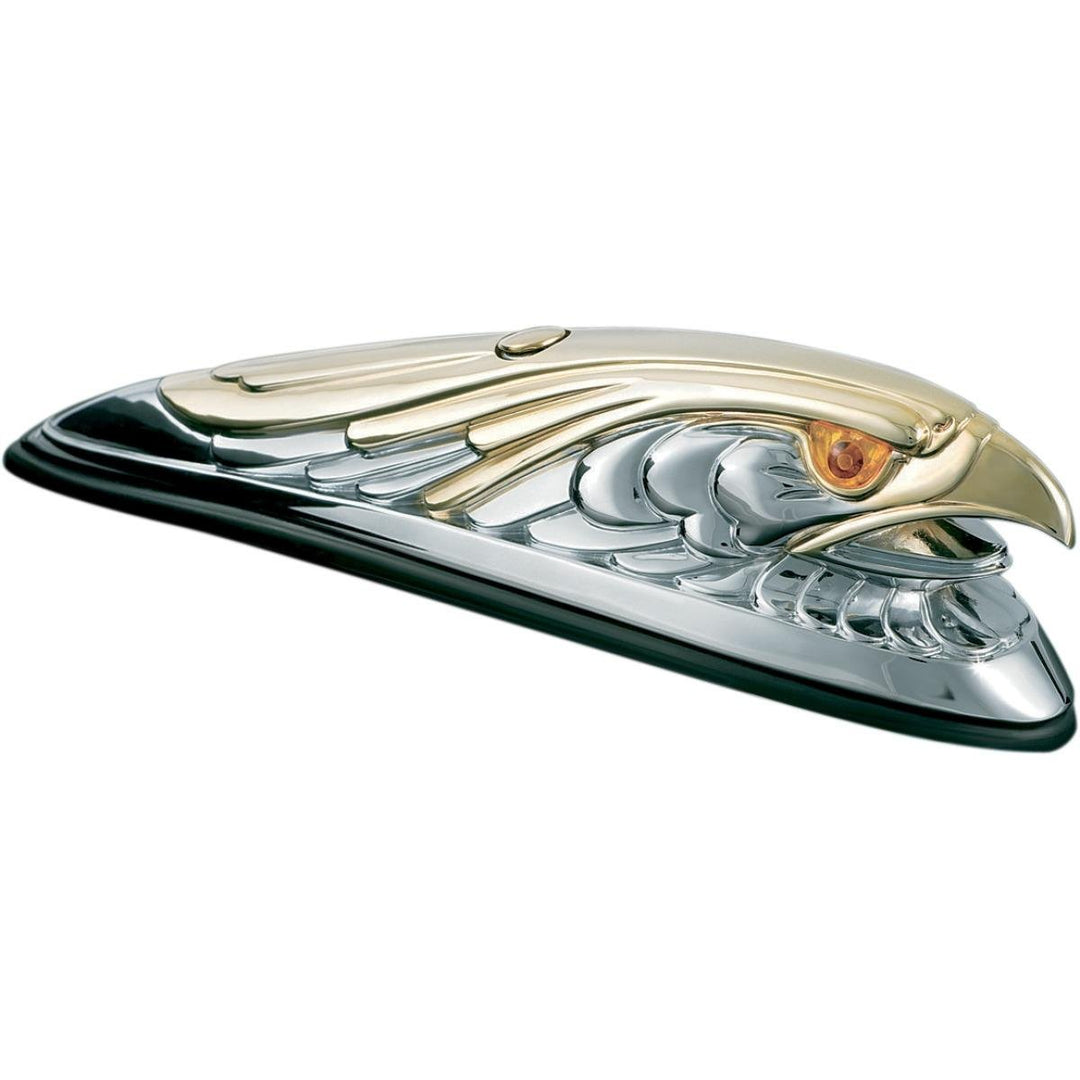 Kuryakyn 9026 Motorrad-Accent Zubehör: Frontschutzblech, Adler, Ornament mit beleuchteten Augen, uni