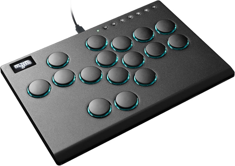 Arcade Stick, M16 Metall Arcade Controller mit Turbo und benutzerdefiniertem RGB, Arcade Fight Stick