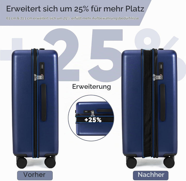 SHOWKOO Koffer Gross 75cm Hartschale Leicht Reisekoffer Polycarbonat Erweiterbar Haltbar Trolley Han