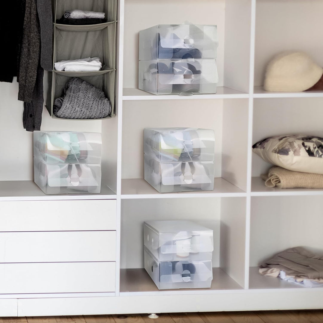 Kurtzy Schuhbox Transparent Plastik Aufbewahrungsbox Schuhe (10Stk) – Damen, Herren, Kinder Schuhbox