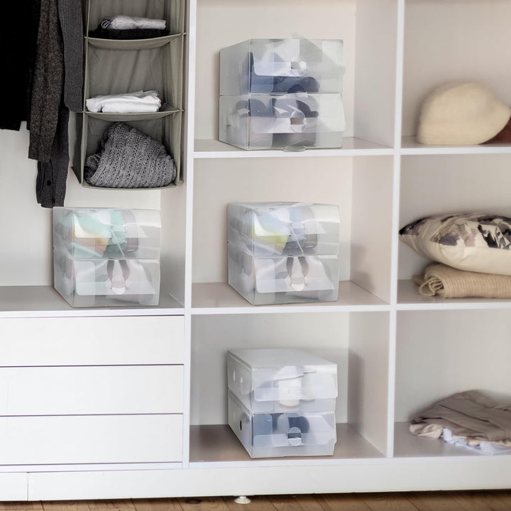 Kurtzy Schuhbox Transparent Plastik Aufbewahrungsbox Schuhe (10Stk) – Damen, Herren, Kinder Schuhbox