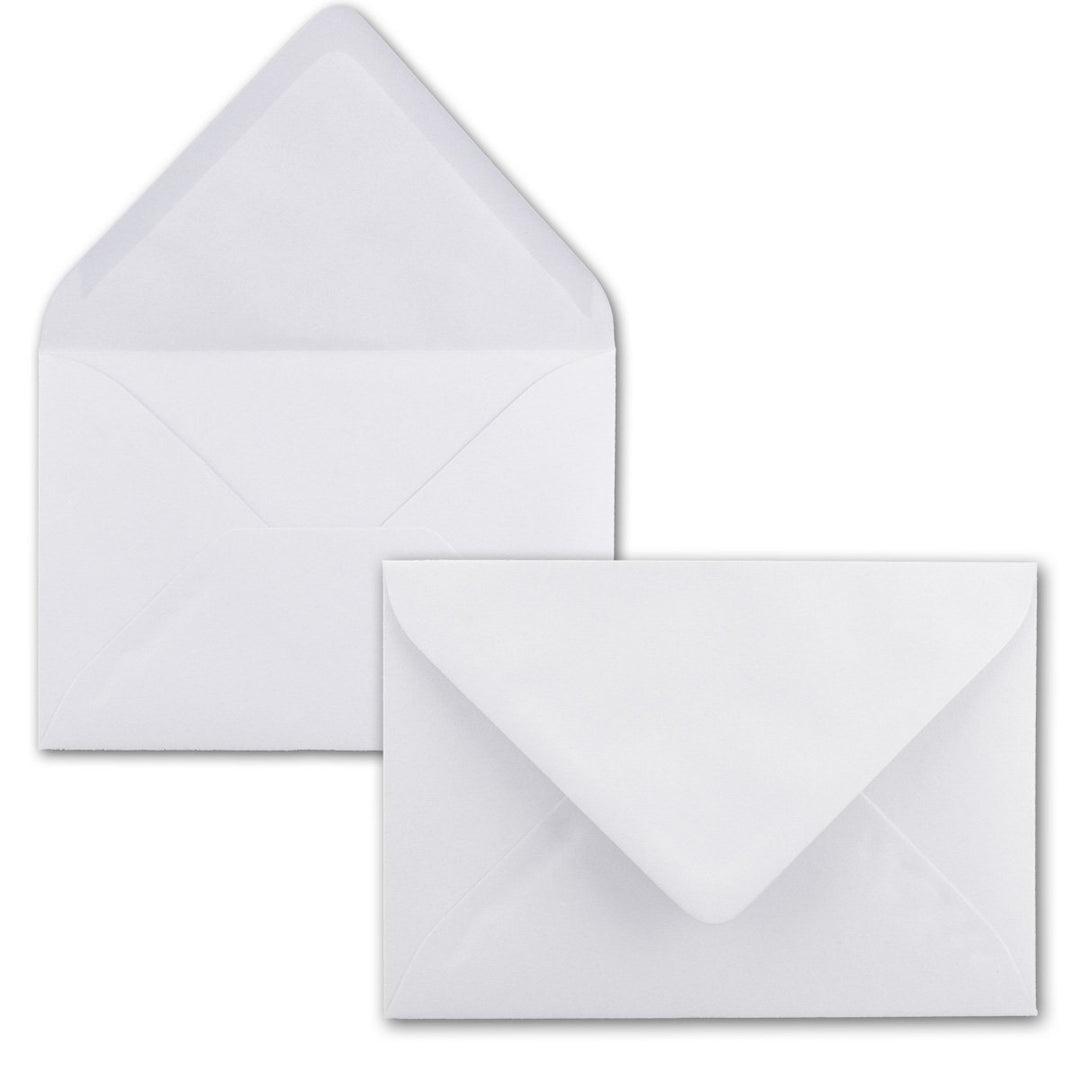 Briefumschläge in Hochweiss - 50 Stück - DIN C5 Kuverts 22,0 x 15,4 cm - Nassklebung ohne Fenster -