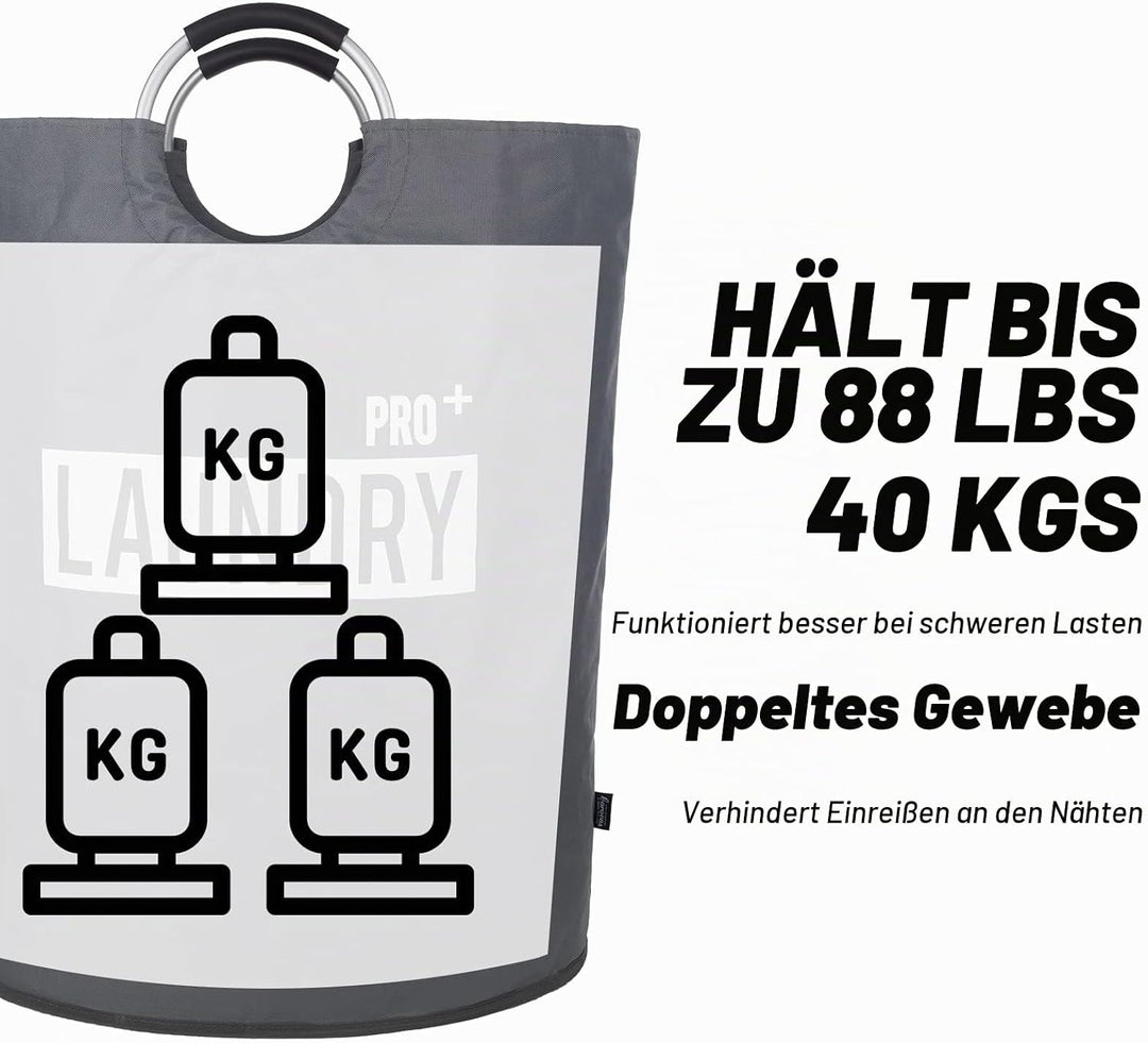 Caroeas 150L Grosser Wäschekorb (8 Farben), Wasserdichter Wäschebehälter, Wäschesammler mit gepolste