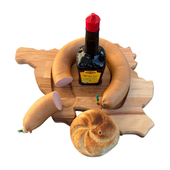 Saarlandbrett Frühstücksbrettchen aus Holz, Legendärer Lyoner-Maggi Style, für Saarländer, Lusitge G