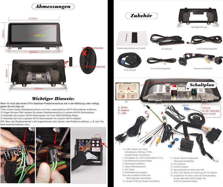 10,25 Zoll IPS Bildschirm 8-Kern Android 13 DAB+ Autoradio für BMW X5 E70 X6 E71 CIC mit GPS Navigat