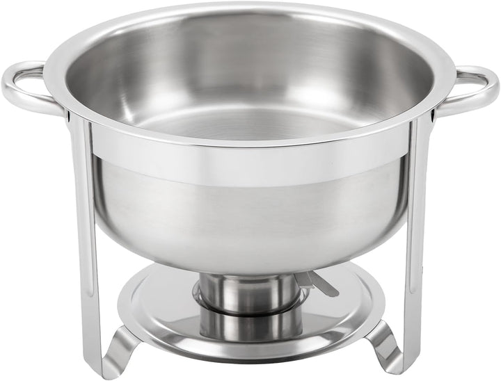Runder Chafing Dish 8,5 Liter, Edelstahl Speisenwärmer mit Glasdeckel Wärmebehälter Double Pot Behäl