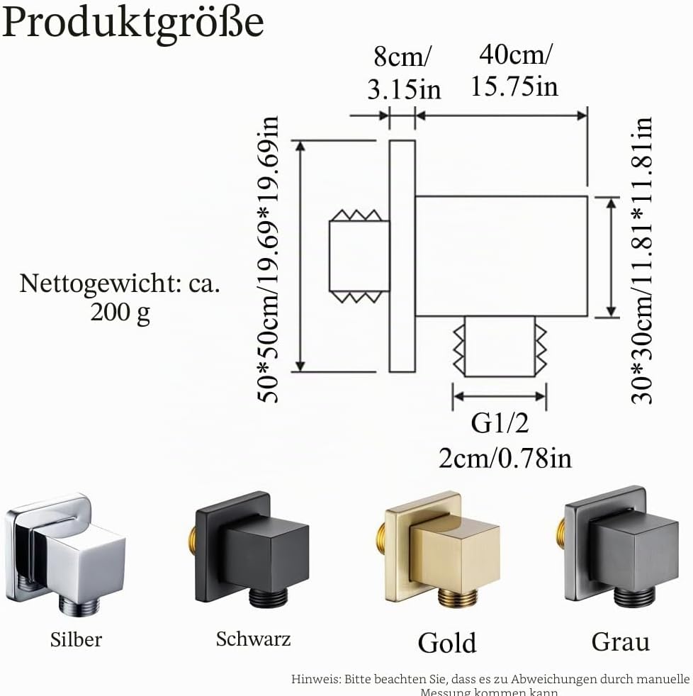Wandanschlussbogen für Handbrause, G1/2 zoll Brauseschlauch Winkelverbinder Brauseschlauchverbinder
