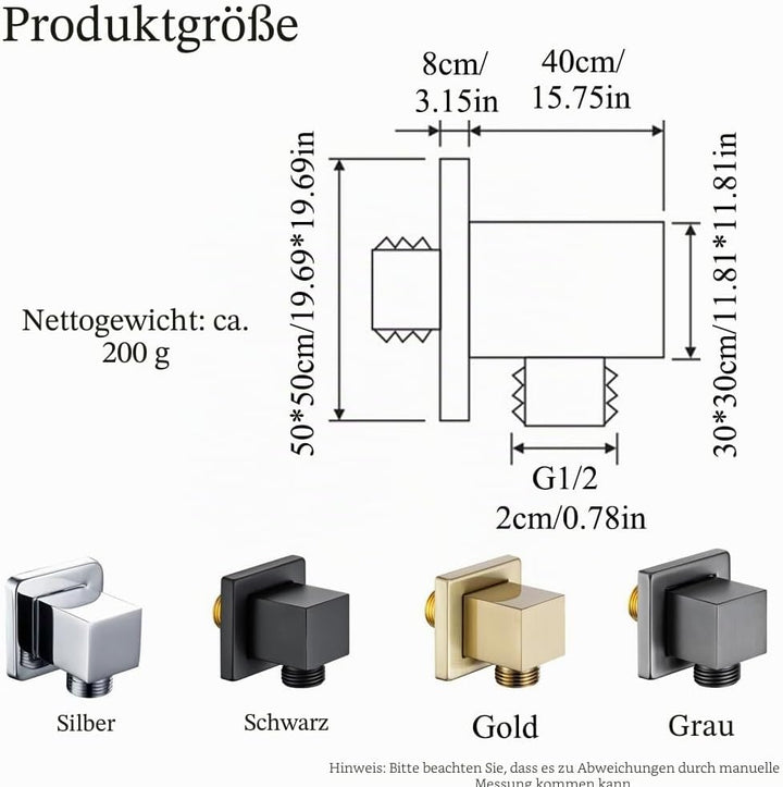 Wandanschlussbogen für Handbrause, G1/2 zoll Brauseschlauch Winkelverbinder Brauseschlauchverbinder
