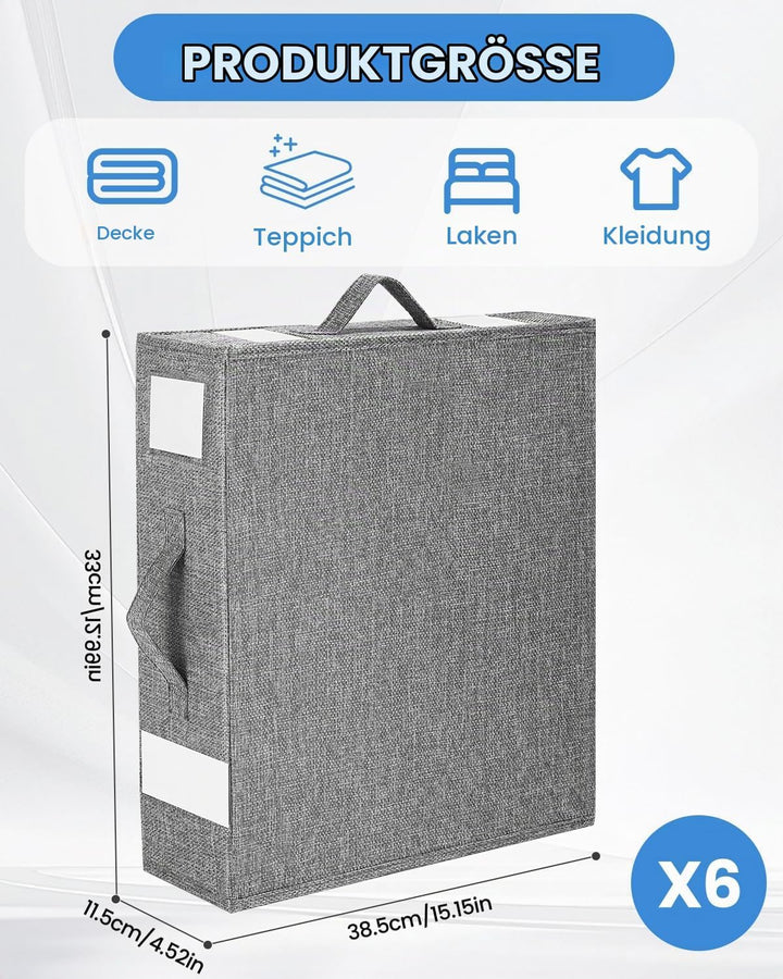 Aufbewahrung Bettwäsche Organizer, 6 PCS Faltbarer Aufbewahrungstasche für Bettlaken Kann in Kleider
