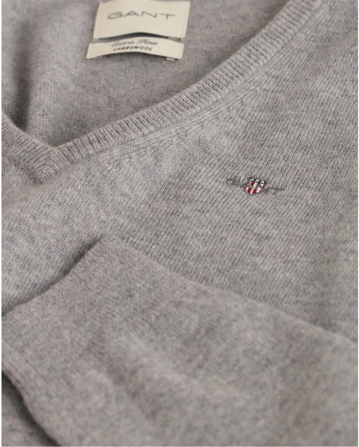 Gant Herren Extrafine Lambswool V-Neck Pullover (1er Pack) M Grey Melange, M Grey Melange