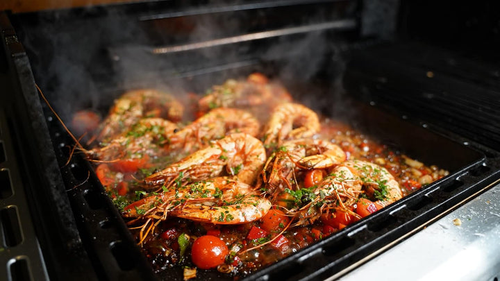 SANTOS einsetzbare Grillpfanne/Einsatzpfanne mit Griffen - Gusseisen Plancha - 37,7x42,8x4,6cm S-Ser