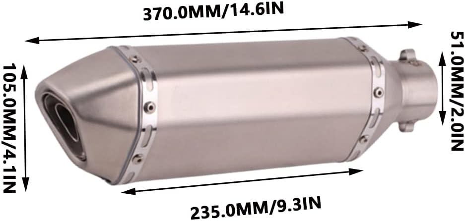 TOTMOX Motorrad und Roller allgemeine Auspuffrohr, mit 51mm Durchmesser Auspuffrohr, und Auspuffanla