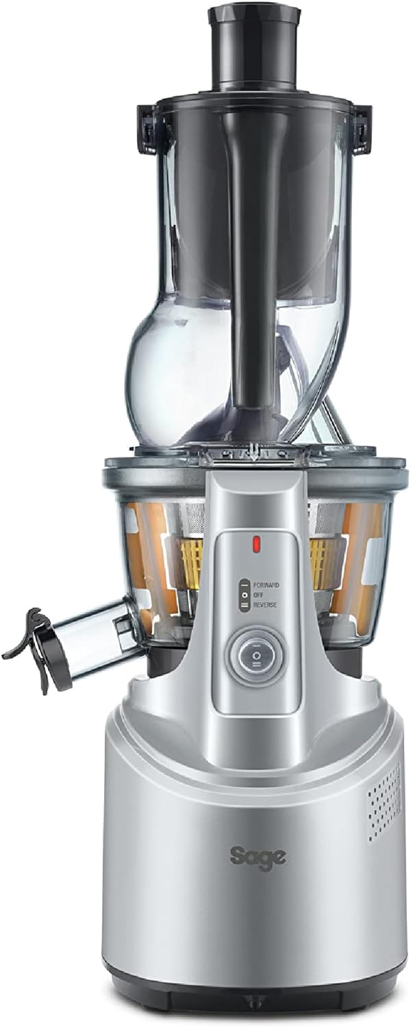 Sage Appliances Big Squeeze Saftpresse, gebürsteter Edelstahl, SJS700SIL Slow Juicer mit 1,2l Saftkr