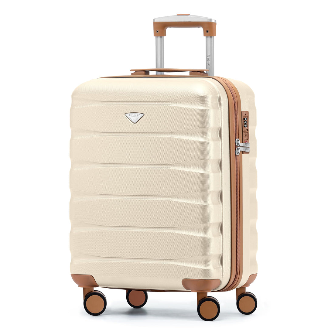 Flight Knight Leichte 4-Rad-ABS-Hartschalenkoffer Handgepack, zugelassen fur uber 35 Fluggesellschaf