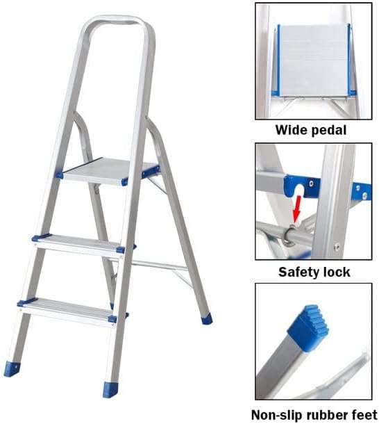 Leiter aus Aluminium, zusammenklappbar, leicht, 3 Stufen