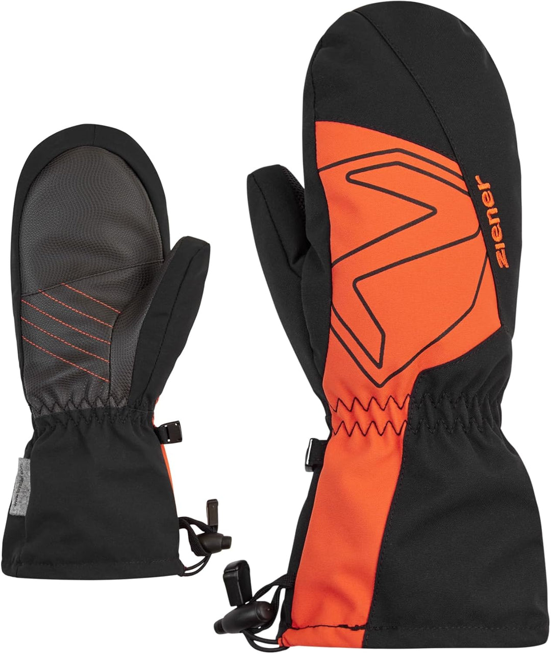 Ziener Lavalino Ski-Fäustling/Wintersport | wasserdicht, extra warm, Wolle, black.burnt orange