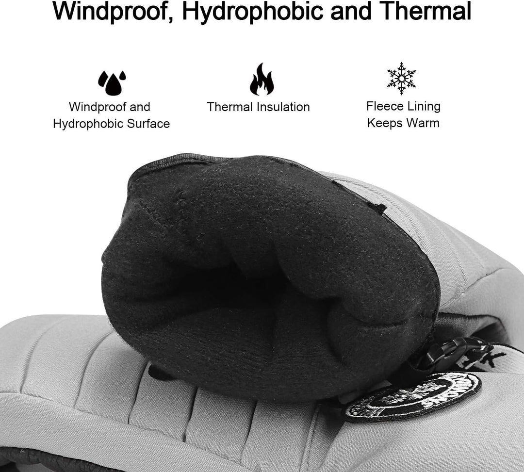 KUTOOK Skihandschuhe Ziegenleder Fäustlinge Wasserdicht Warm Winter Snowboard Handschuhe Winddicht W