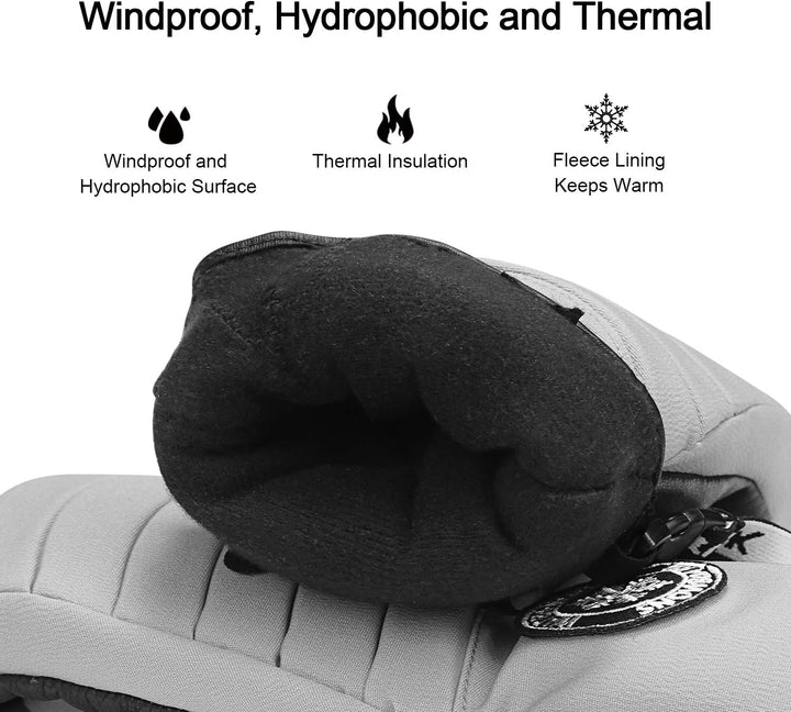 KUTOOK Skihandschuhe Ziegenleder Fäustlinge Wasserdicht Warm Winter Snowboard Handschuhe Winddicht W
