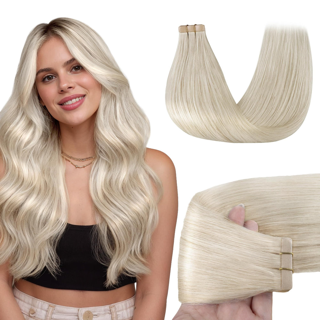 GOO GOO Tape in Extensions Echthaar, Tape Extensions Echthaar, 30cm 40g 20pcs, Extensions Echthaar,