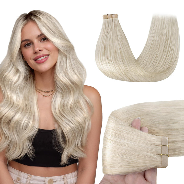 GOO GOO Tape in Extensions Echthaar, Tape Extensions Echthaar, 30cm 40g 20pcs, Extensions Echthaar,