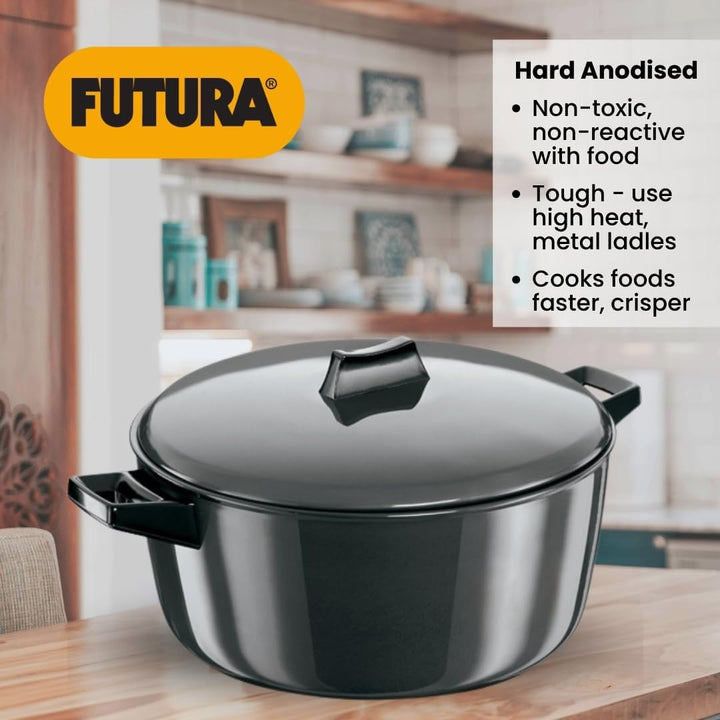 HAWKINS Futura Koch-N-Serve Schale harteloxiert schwarz 6 Liter, 6 Liter