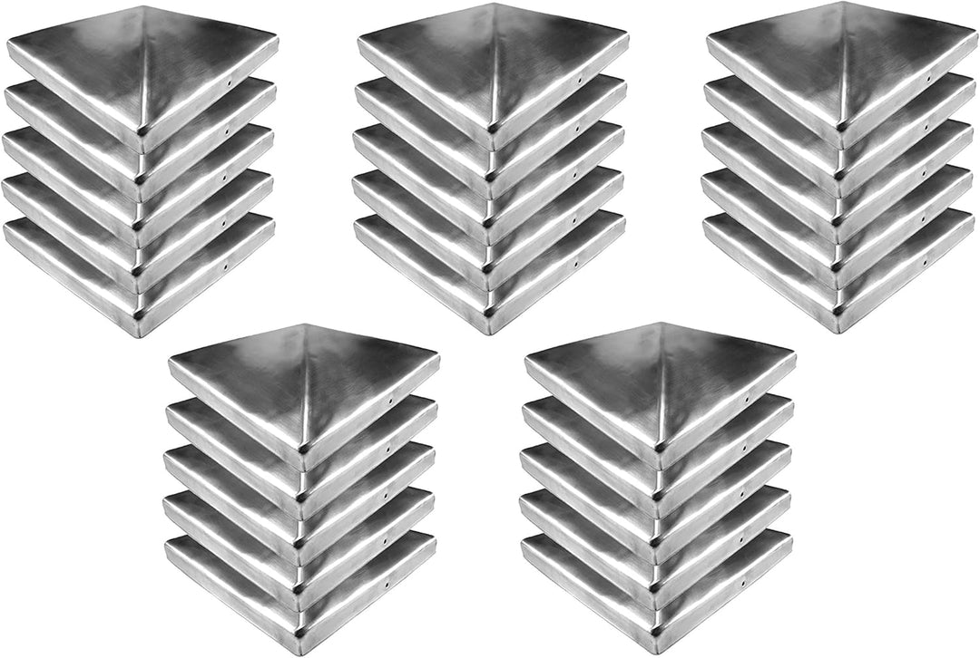 Gartenwelt Riegelsberger Premium Pfostenkappe 201x201 mm aus Edelstahl für Pfosten 20x20 cm Pyramide