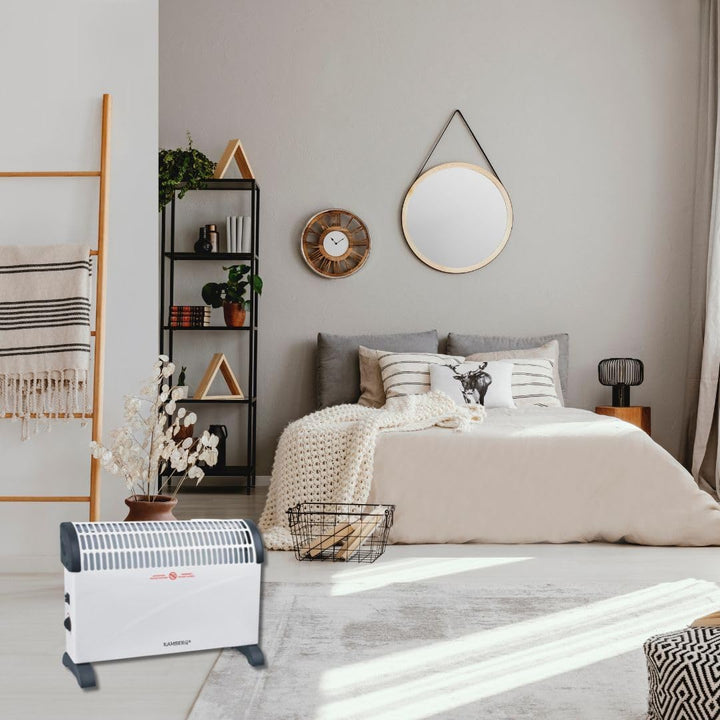 Kamberg Konvektor – Heizung – Elektrischer Heizkörper – 3 Leistungsstufen mit Thermostat – leise, sc