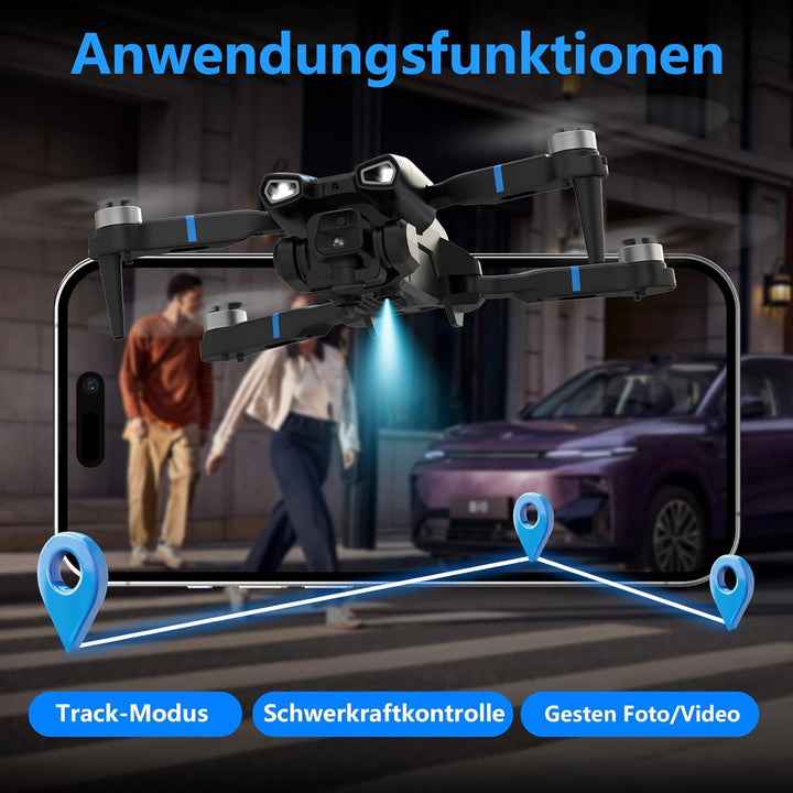 M18LCD Mini Drohne mit 4K Kamera Drohne Mit LCD Fernbedienung 3D-Rollen Faltbares Design Wiederaufla