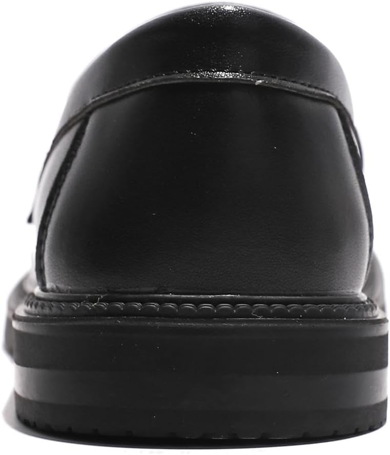 PPXID Mädchen Mokassins Slipper Prinzessin Ballerina Schule Halbschuhe 26 EU Schwarz, 26 EU Schwarz