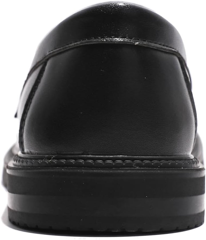 PPXID Mädchen Mokassins Slipper Prinzessin Ballerina Schule Halbschuhe 26 EU Schwarz, 26 EU Schwarz