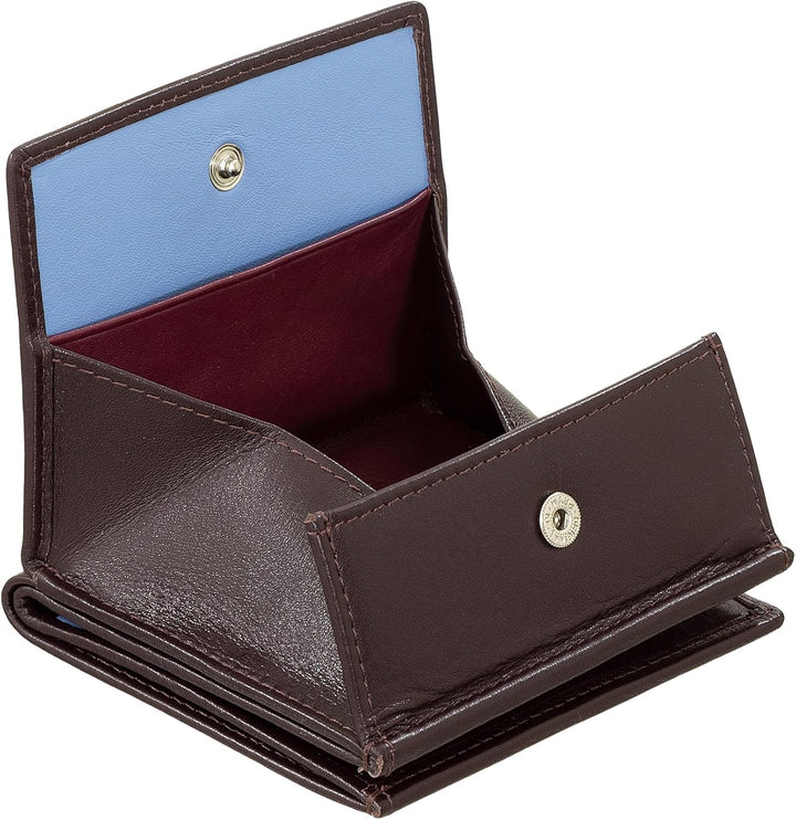 DUDU Mehrfarbiges Portemonnaie RFID in Leder mit Kartensteckfächer und Münzfach Dunkelburgundy, Dunk