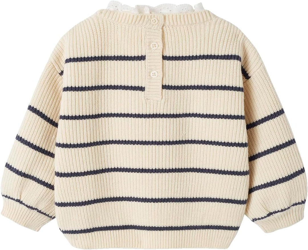 Vertbaudet Baby Pullover mit Volantkragen Mama-Tochter-Capsule Bleu Klassisch, Bleu Klassisch