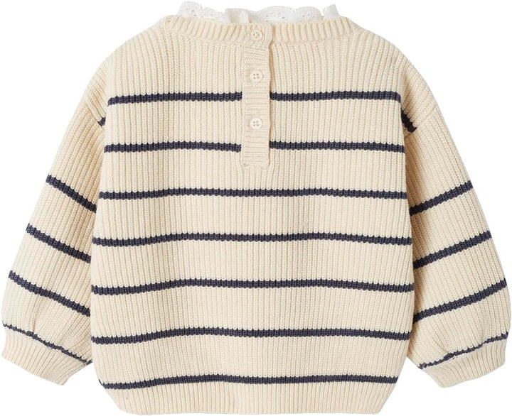 Vertbaudet Baby Pullover mit Volantkragen Mama-Tochter-Capsule Bleu Klassisch, Bleu Klassisch