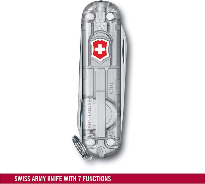 Victorinox Taschenmesser Signature Lite (7 Funktionen, Kugelschreiber, LED-Licht) Silber Transparent