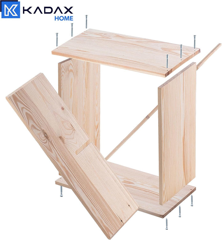 KADAX Weinregal aus Holz, 52 x 25.5 x 52 cm, Grosses Flaschenregal für viele Weinflaschen, rustikale