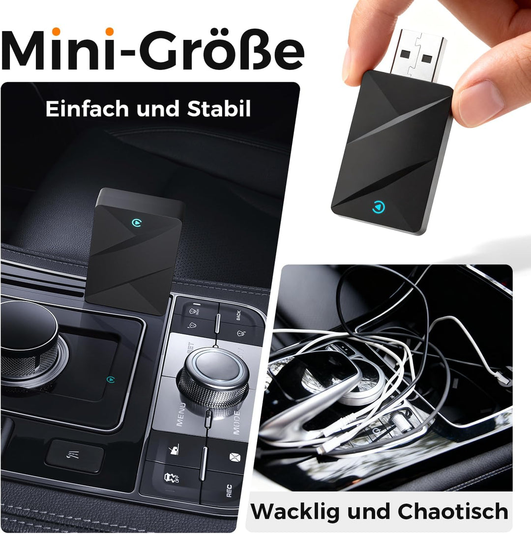 VOSFFEL Wireless Adapter Für CarPlay/Android Auto Kabelgebunden auf kabellos, CarPlay Wireless Adapt