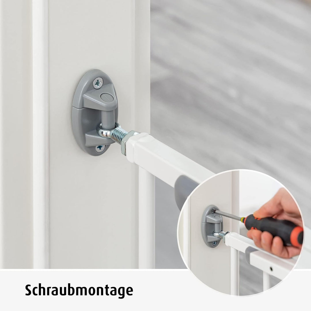 reer Türgitter und Treppengitter Basic zum Schrauben, Metall, stabiler Halt, Durchgangsbreite 68-106